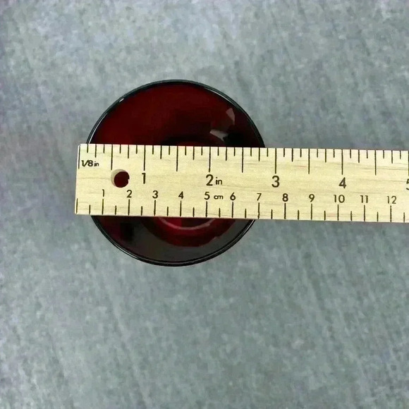 Ruby Red wine glasses clear stems France 5"‎ tall set of 4 - Picture 7 of 8